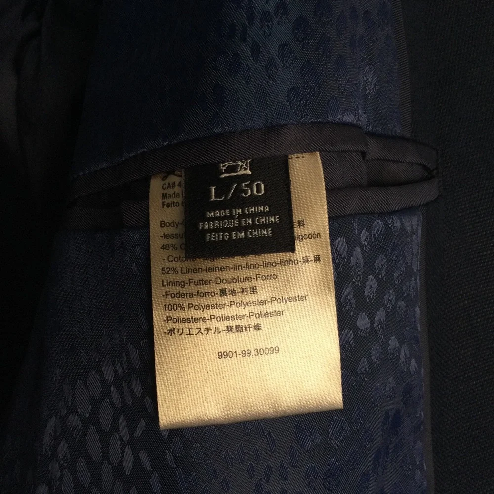 SCOTCH & SODA Men’s Linen Cotton Blend Blazer Navy Blue Sz Large/EU 50